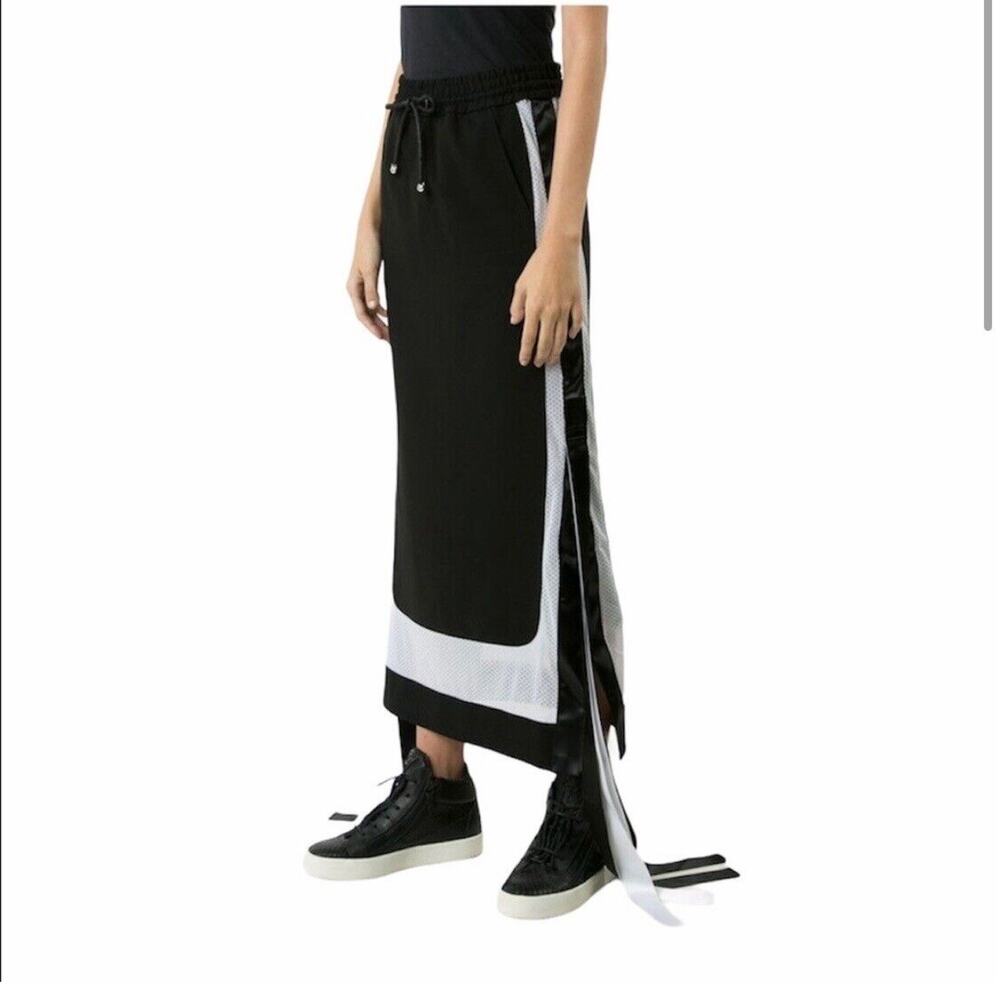 Nicopanda Maxi Skirt Womens Small Black White Stretch Sporty Utility Streetwear